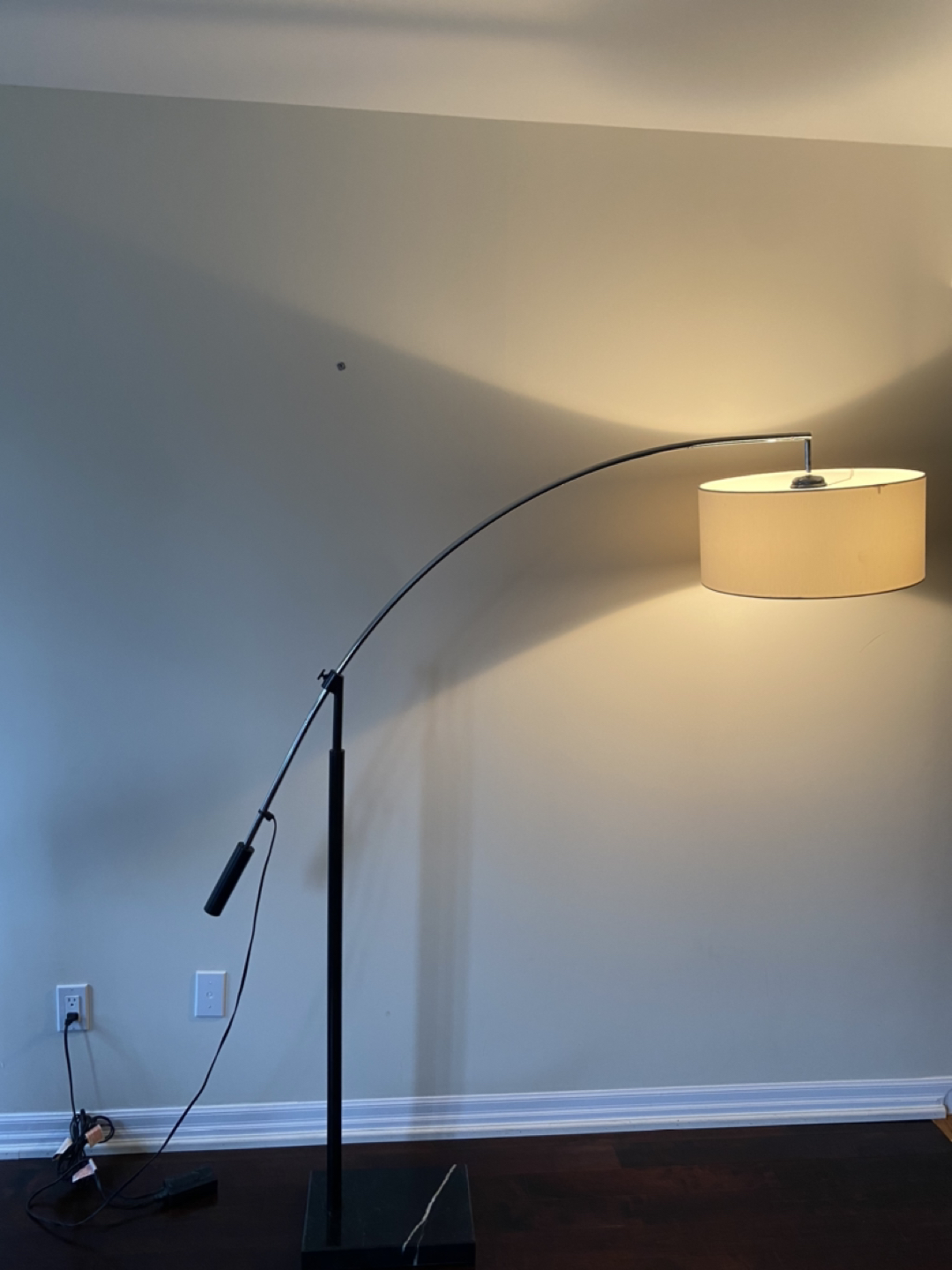 Drum Shade Floor Lamp (Chrome/Cream) - Goldcoaster