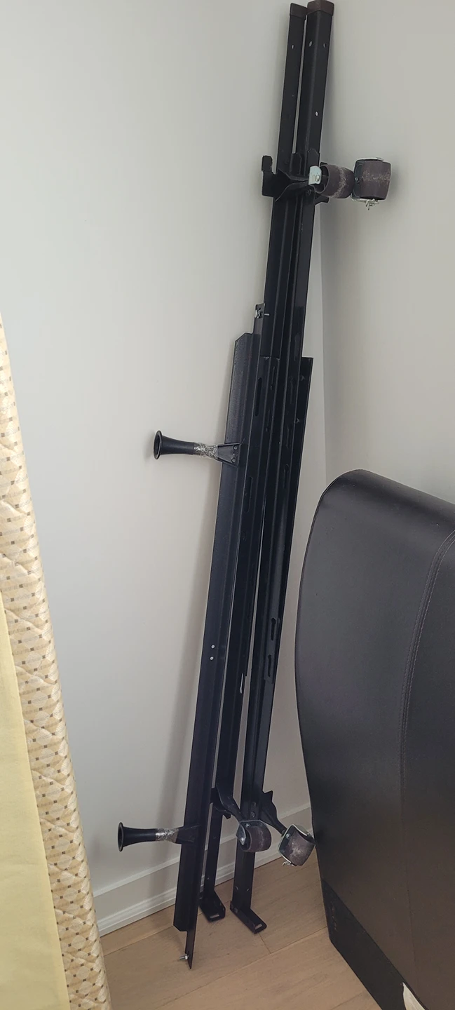 Queen metal bed frame on wheels