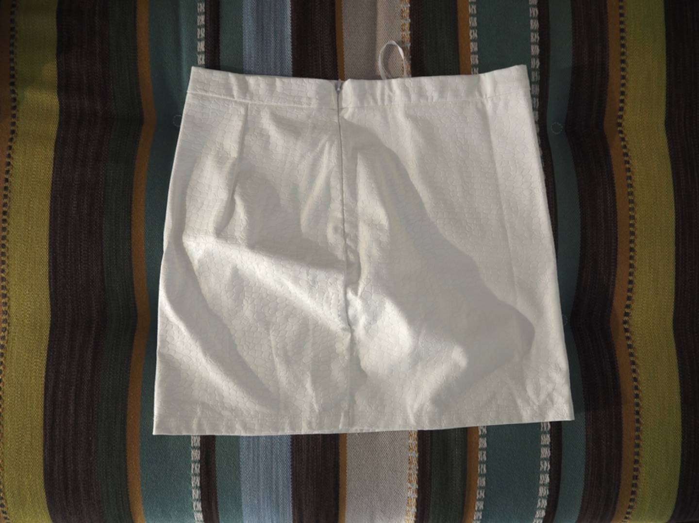Faux snake skin white skirt