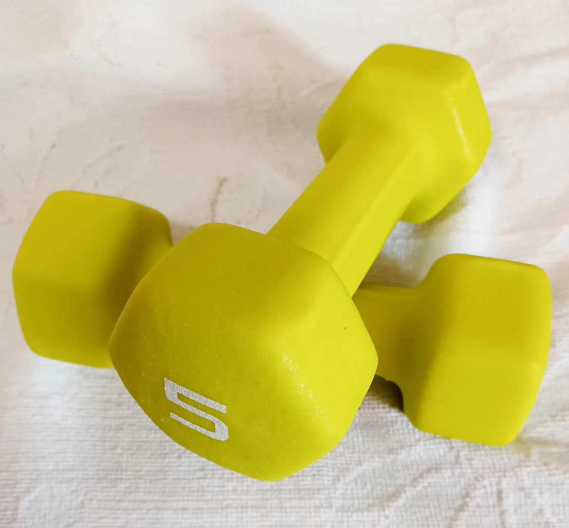5 lb Dumbbell Set, Rubberized Grip