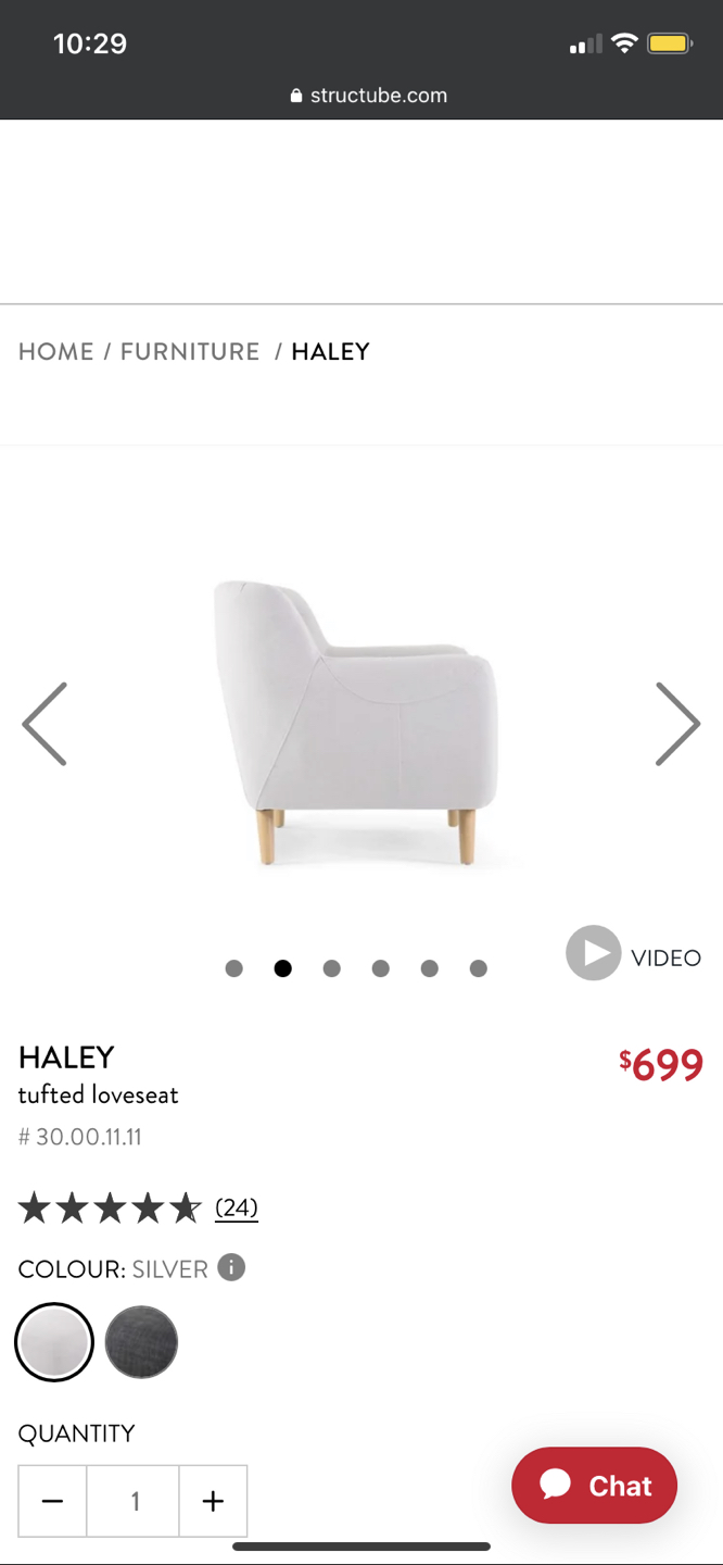 Structube Haley tufted loveseat in light grey - photo 2