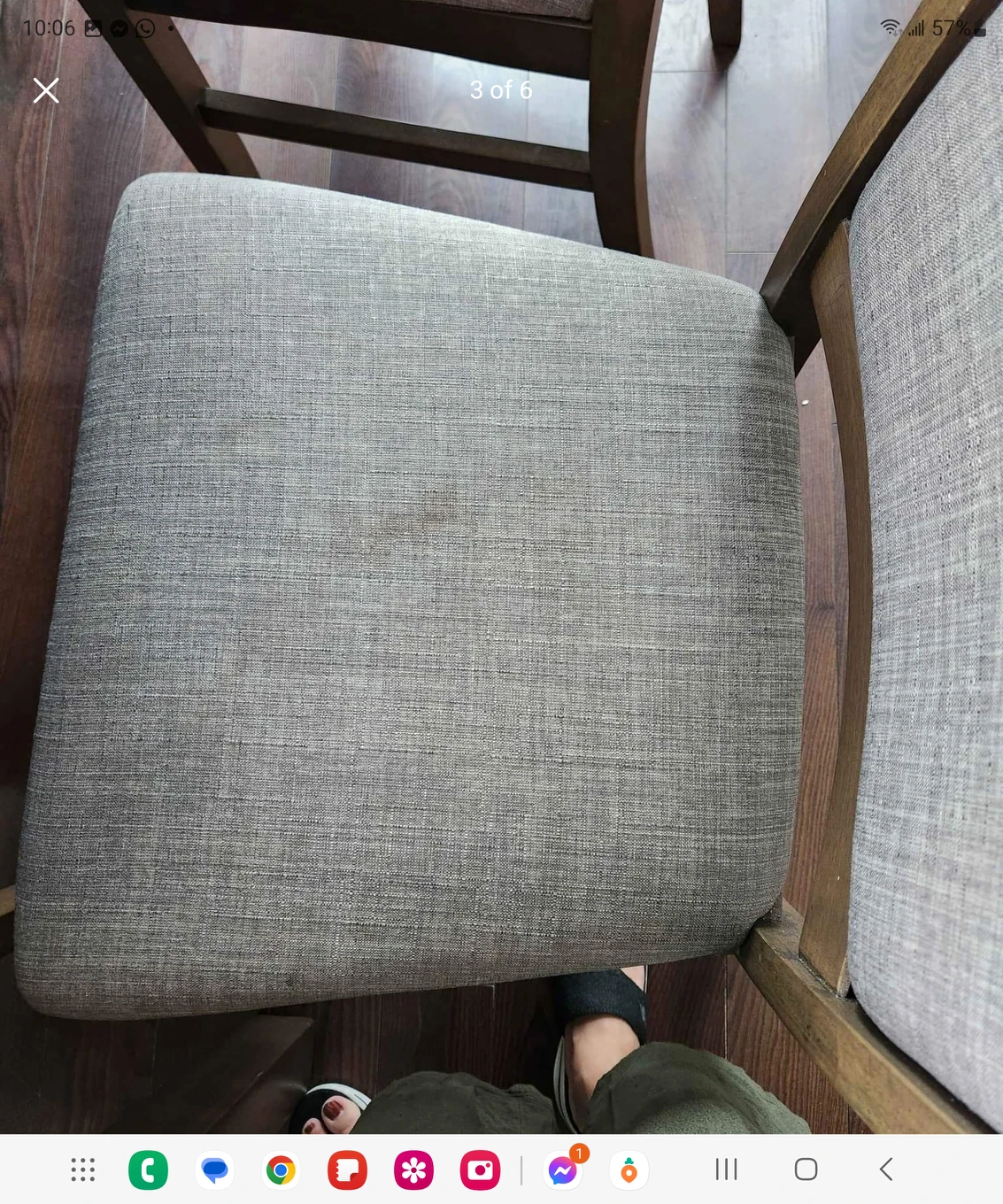 Walnut 6 seater dining table and chair - photo 3