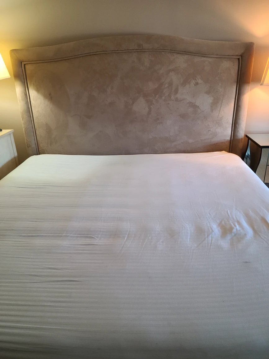 Moving Sale- URGENT KING Size Ultra Suede bed frame