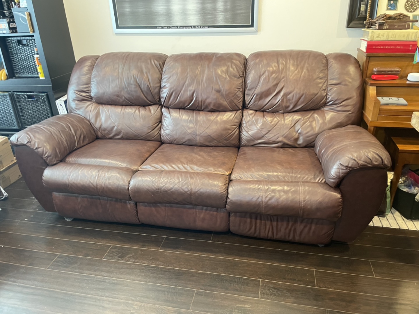Reclining Genuine Leather Sofa