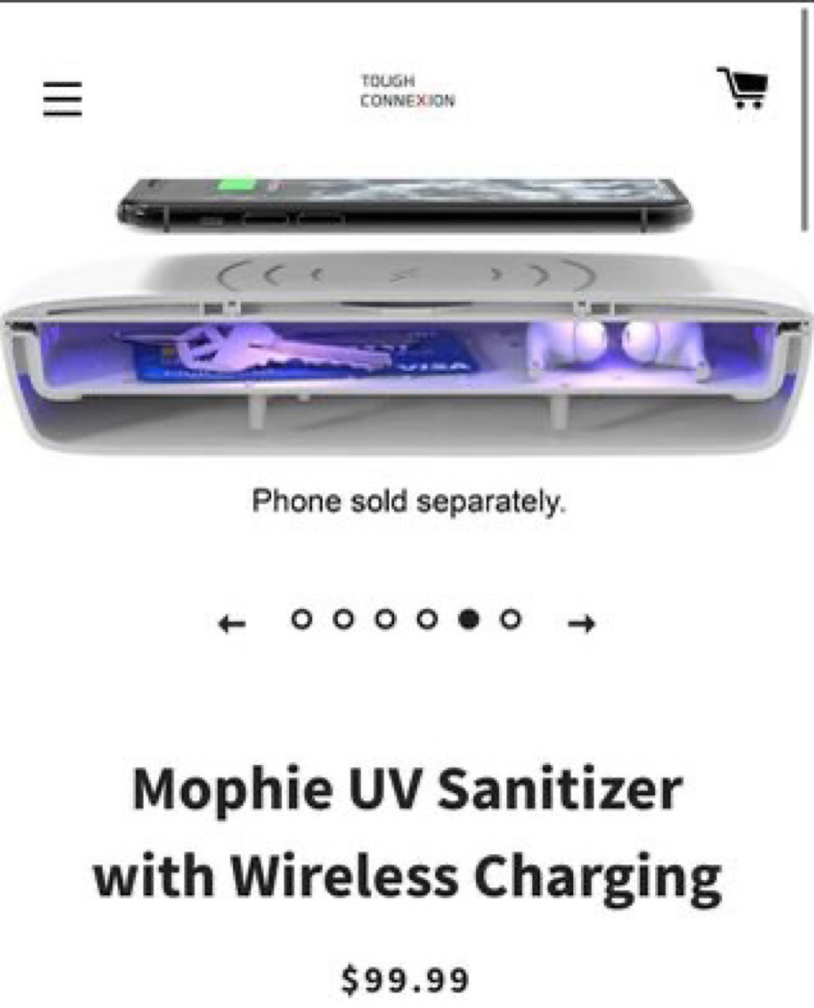Mophie wireless charge + uv sanitizer