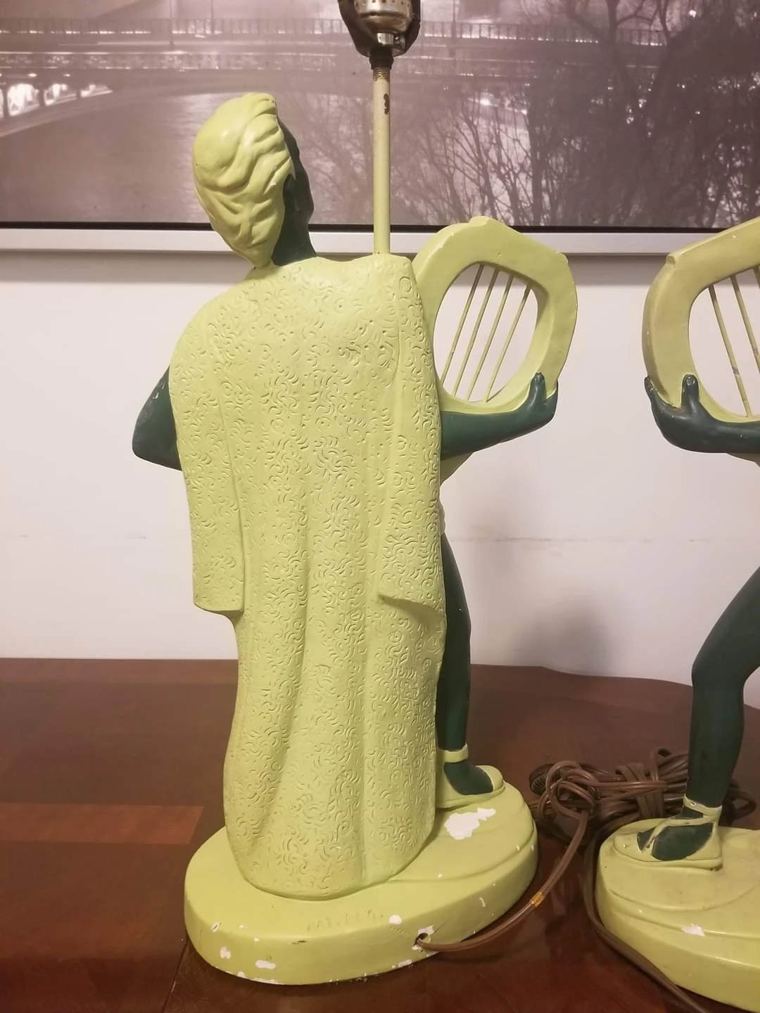 Vintage Art Deco Chalkware lamps - photo 3