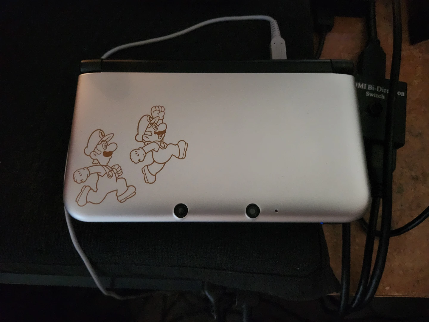 Mario and luigi's limited edition 3DS XL modded,128 GB SD card thumbnail