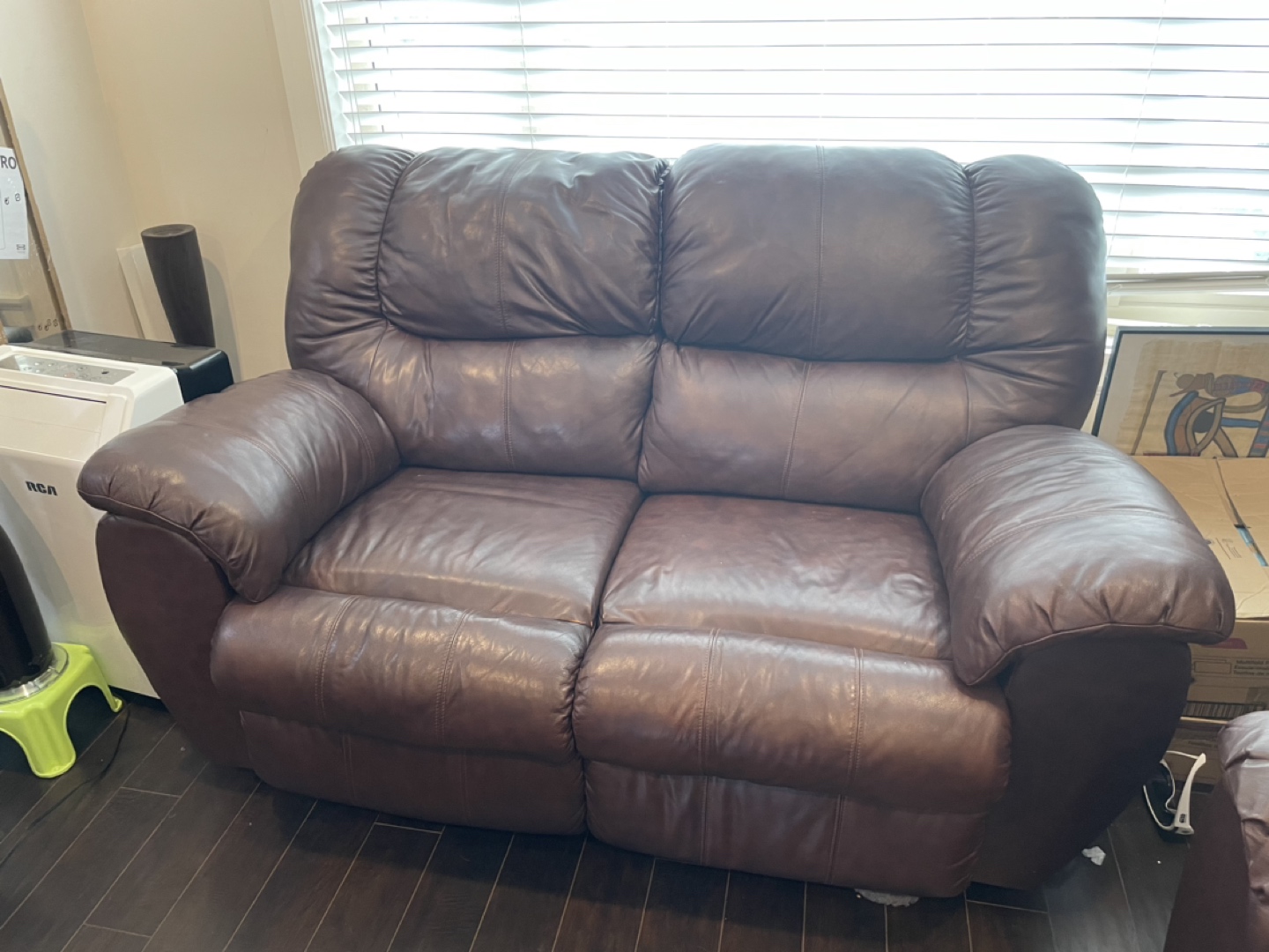 Reclining Genuine Leather Loveseat - photo 2