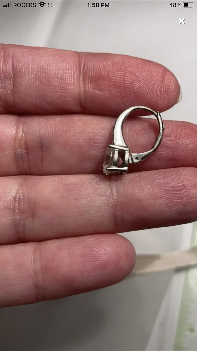 White sapphire stone earrings set in sterling silver image indicator(4)