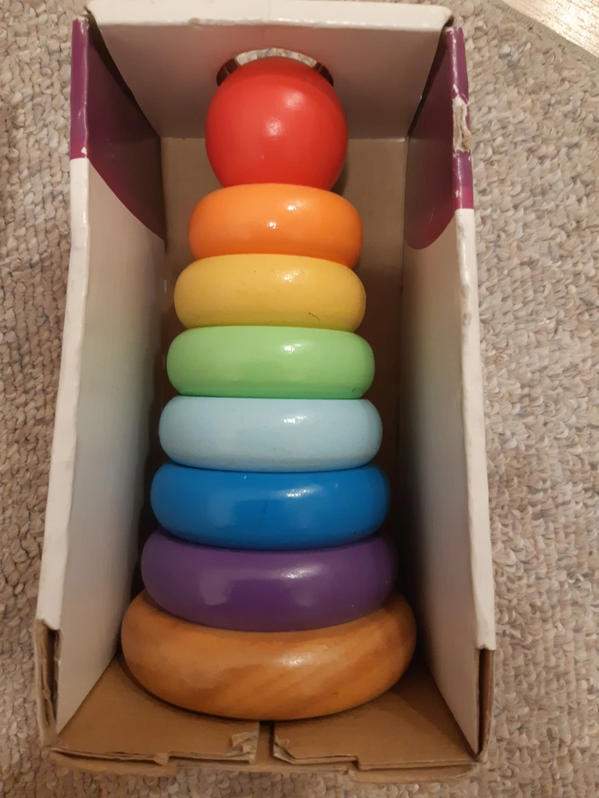 Wooden Rainbow Stacker Ring