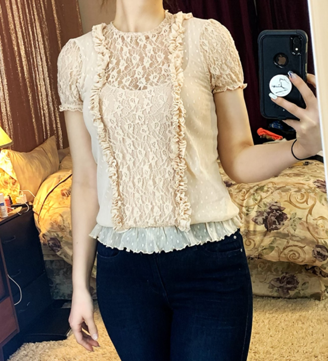 Vintage Nude Lace Top - photo 2
