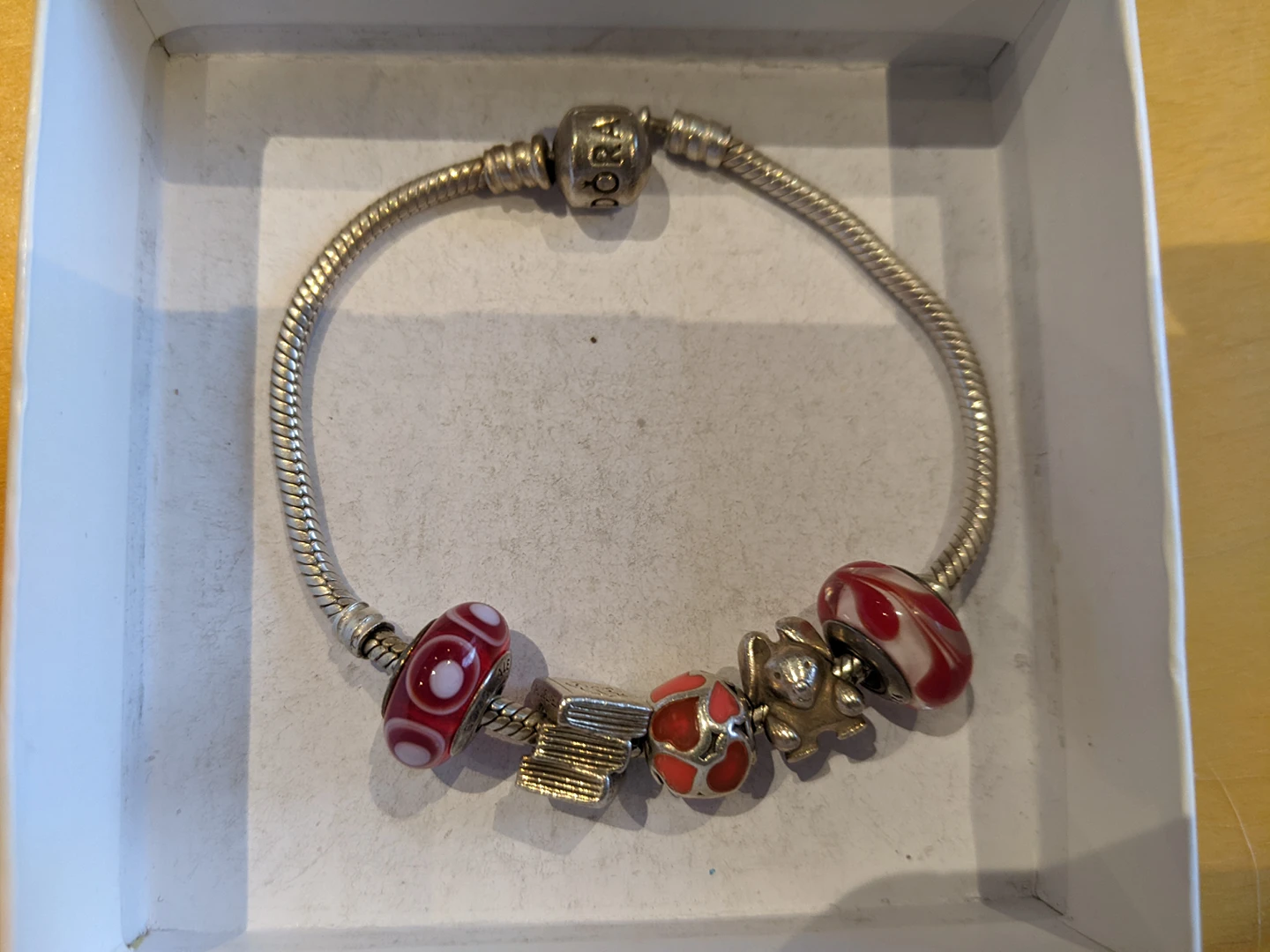 Pandora charm bracelet with five charms thumbnail