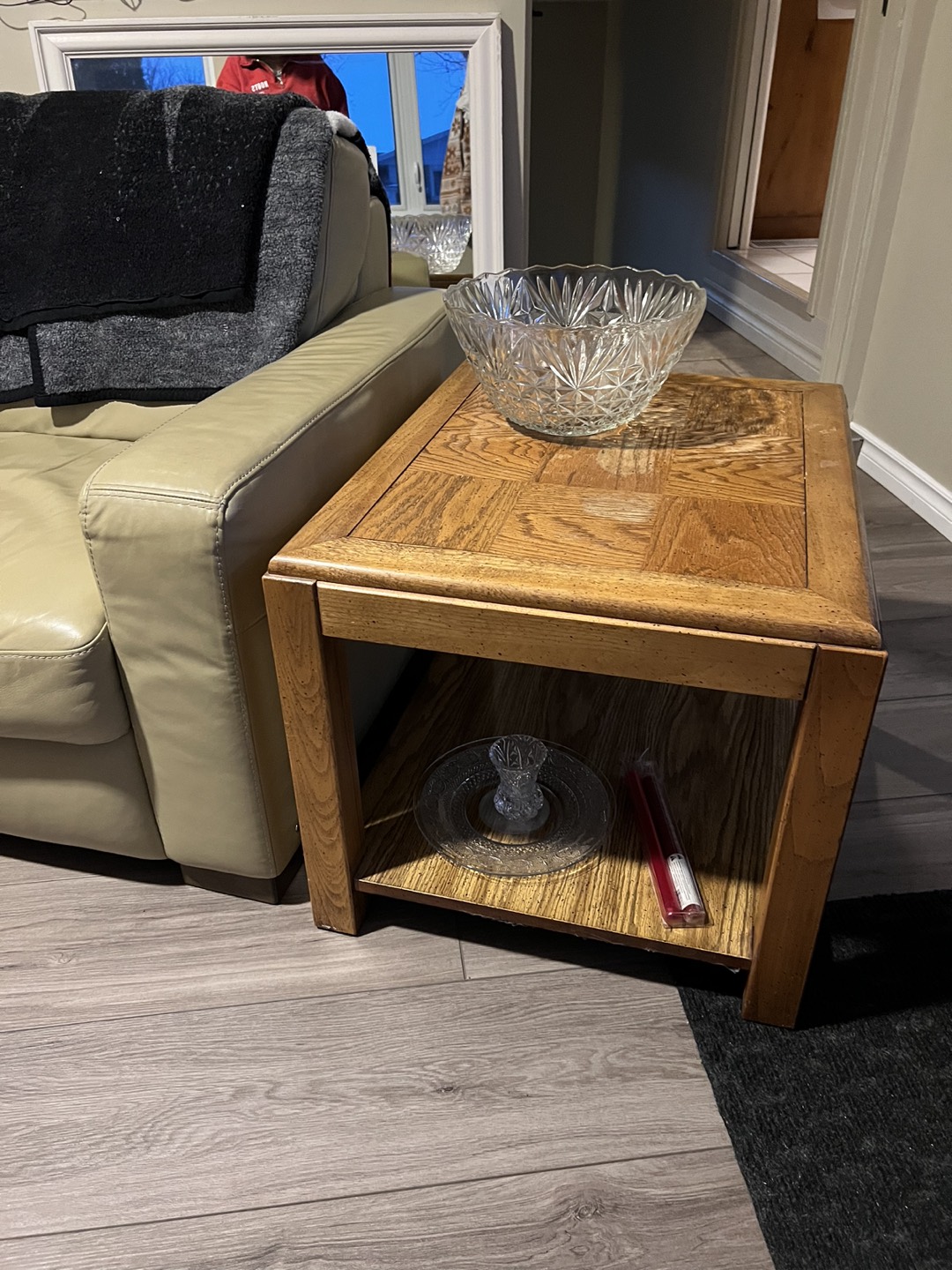 End table with glassware thumbnail