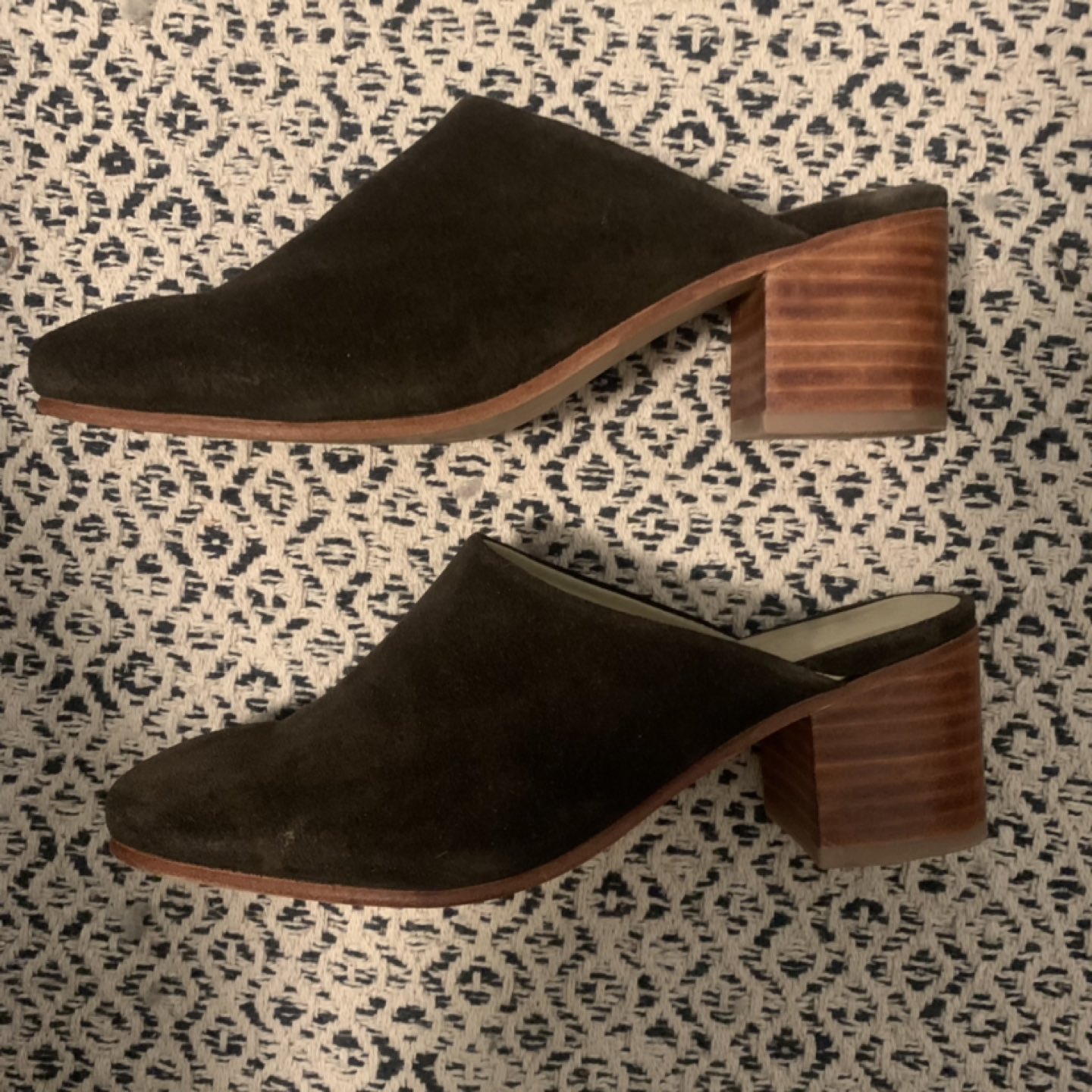 Nisolo Mules Olive Suede Sz 8 image indicator(6)