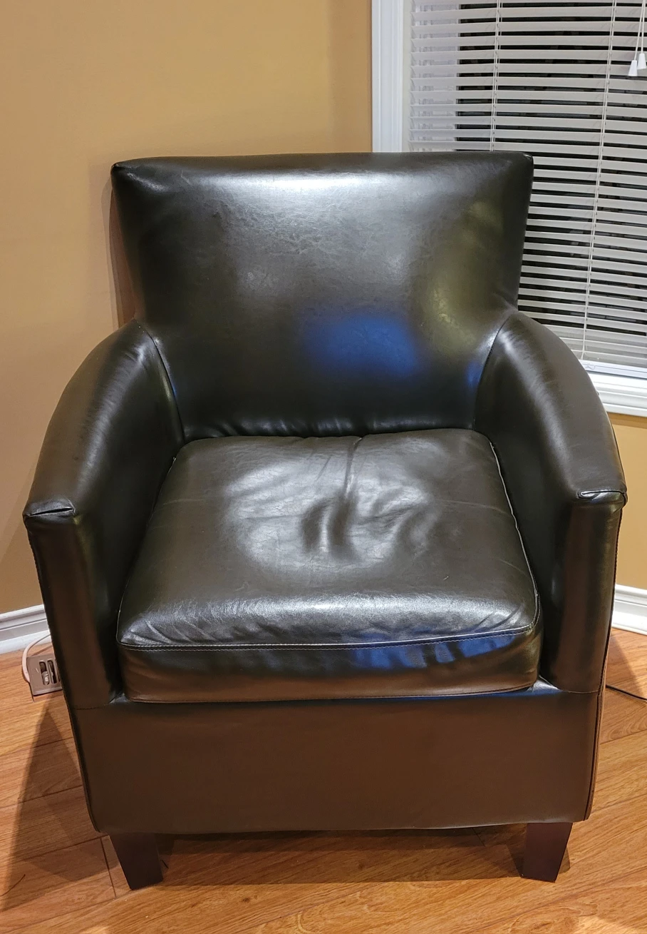 Brown Faux Leather Accent Chair thumbnail