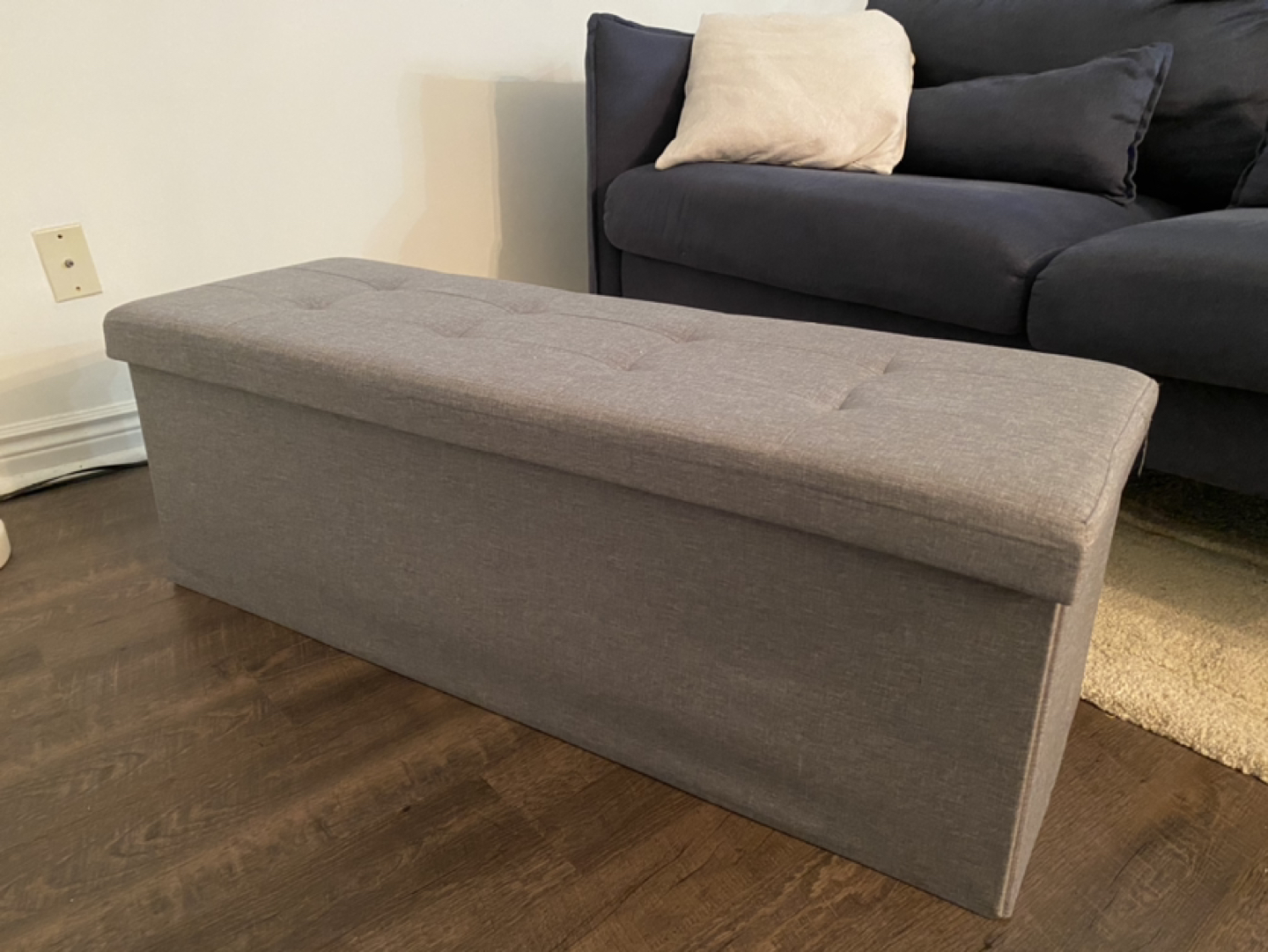 Storage Ottoman Bench/Foot Rest, Light Grey | Moving Sale image indicator(2)