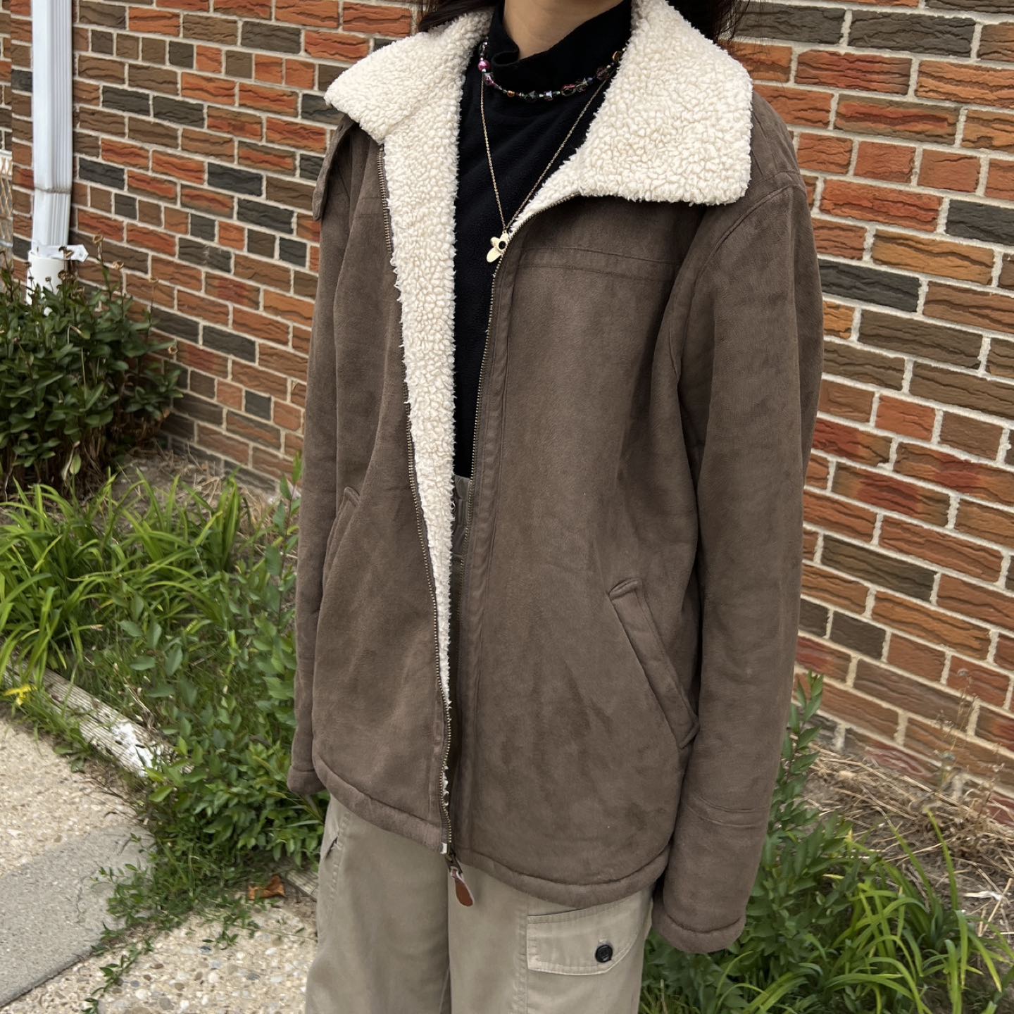 Suede-like Jacket with Fleece Lining image indicator(4)