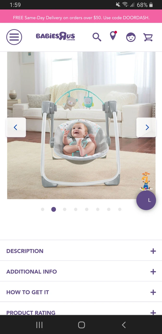Baby Swing with Music and automatically swings with battery