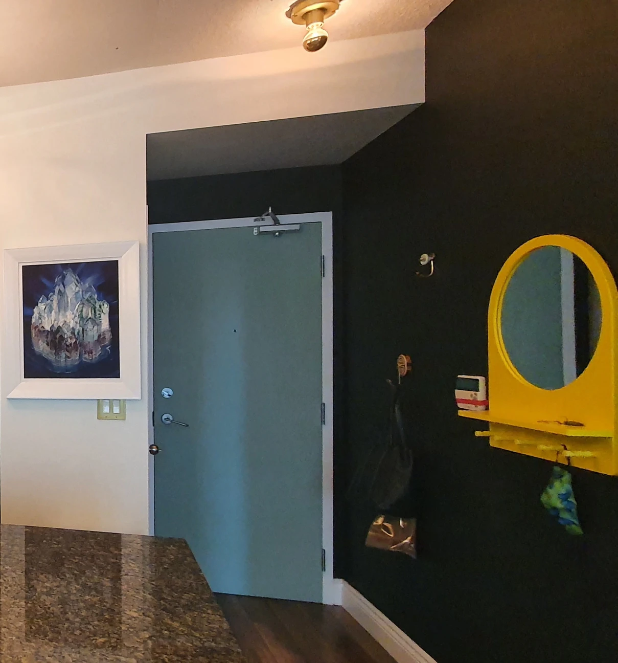 ikea hallway mirror with shelf and hooks - photo 2