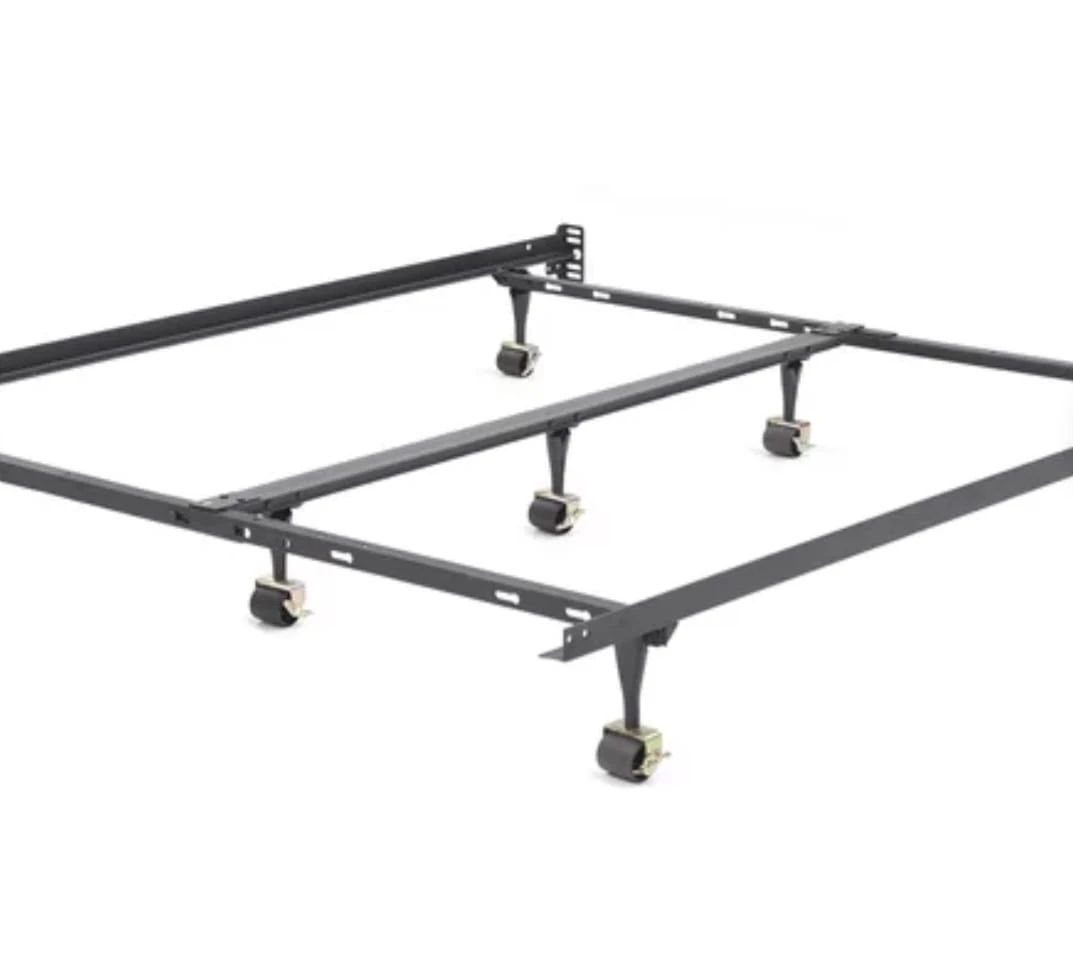 Queen metal bed frame on wheels - photo 3