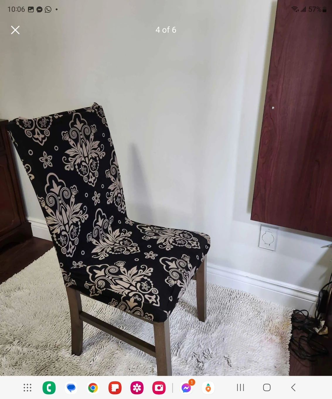 Walnut 6 seater dining table and chair - photo 4