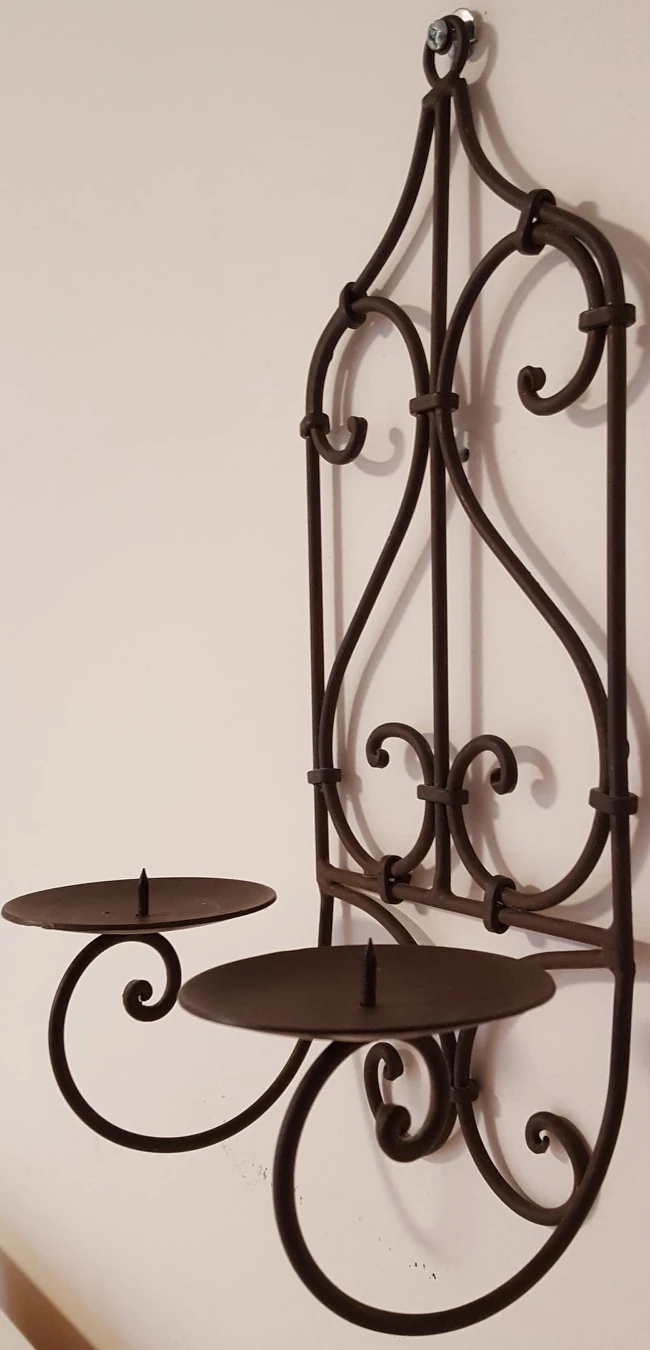 Brown Metal Candle Holder Wall Sconce - photo 2
