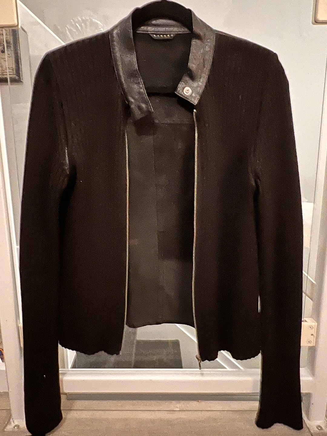 Benetton Leather cardigan (M)