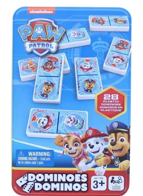 Paw Patrol dominoes in storage tin 28 pieces image indicator(2)