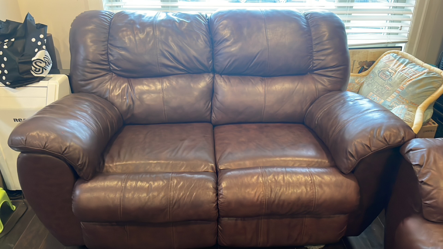 Reclining Genuine Leather Loveseat