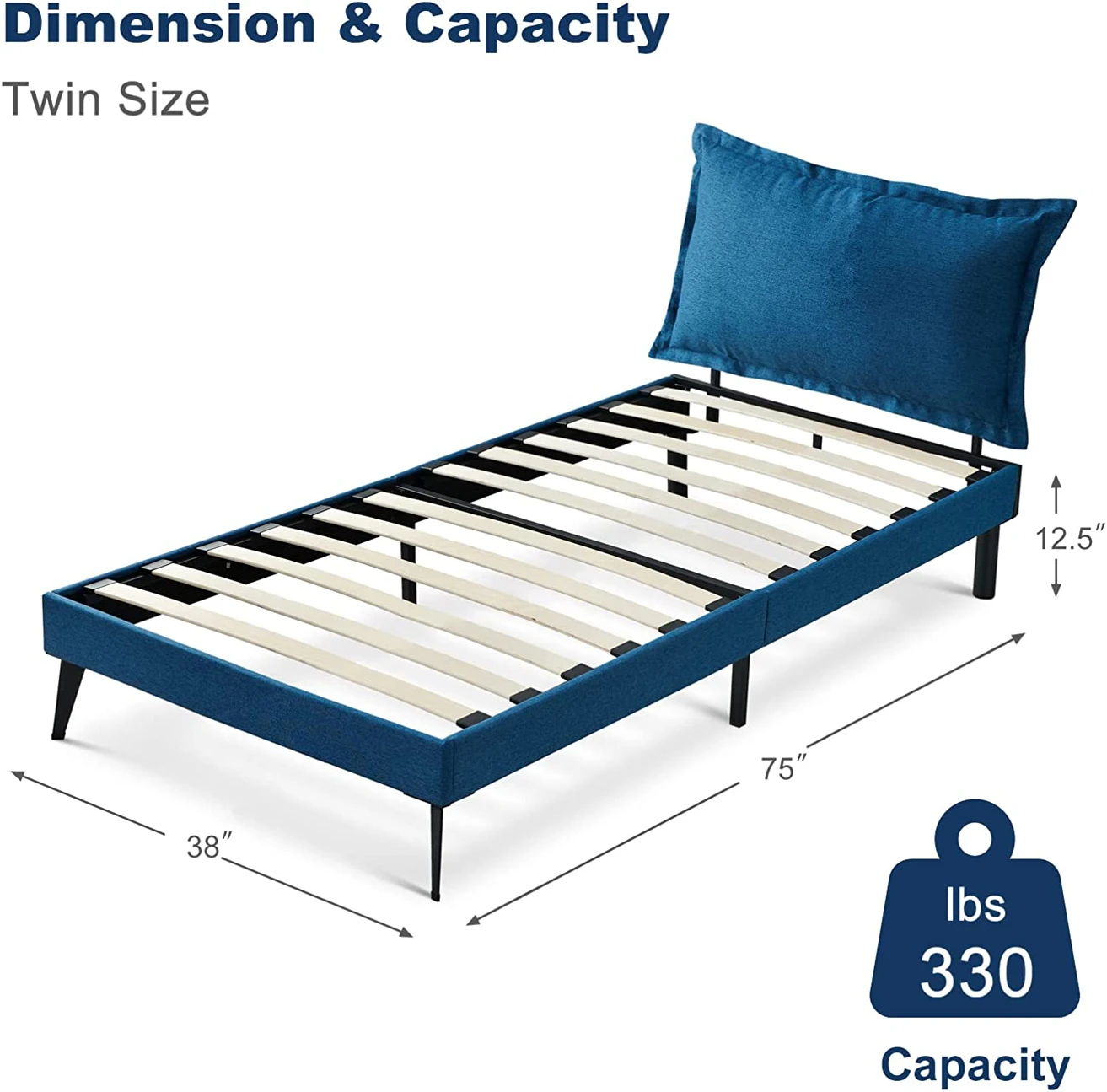 Twin Bed with Headboard