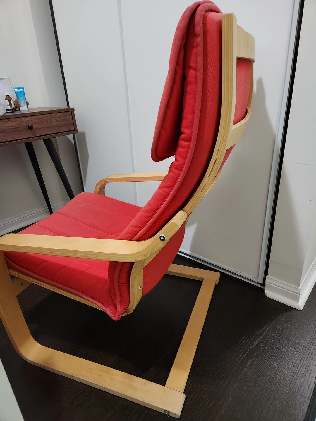 Ikea Poang Chair Red Recliner Grest Condition - photo 2