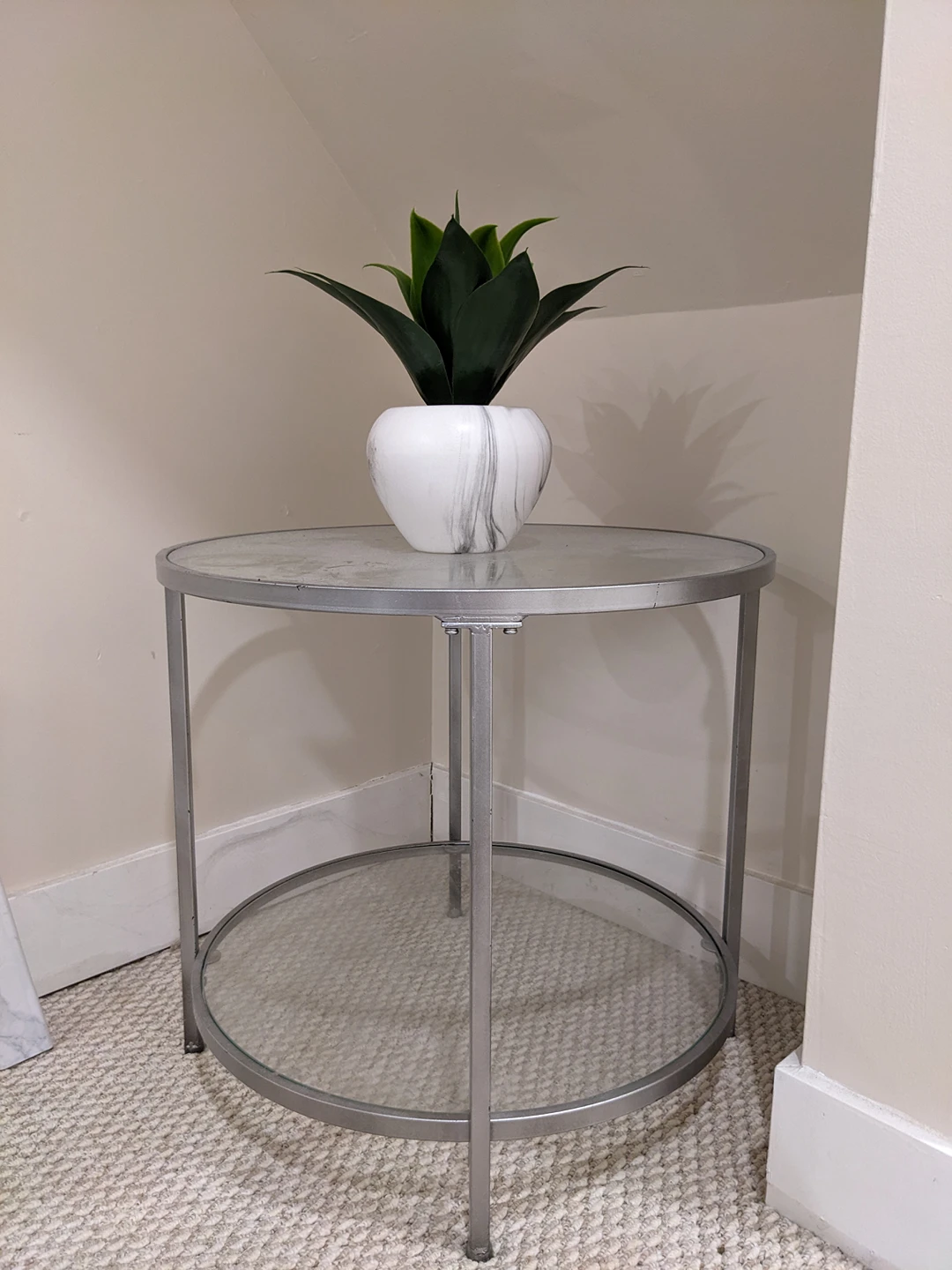 Round Glass Table with steel frame thumbnail
