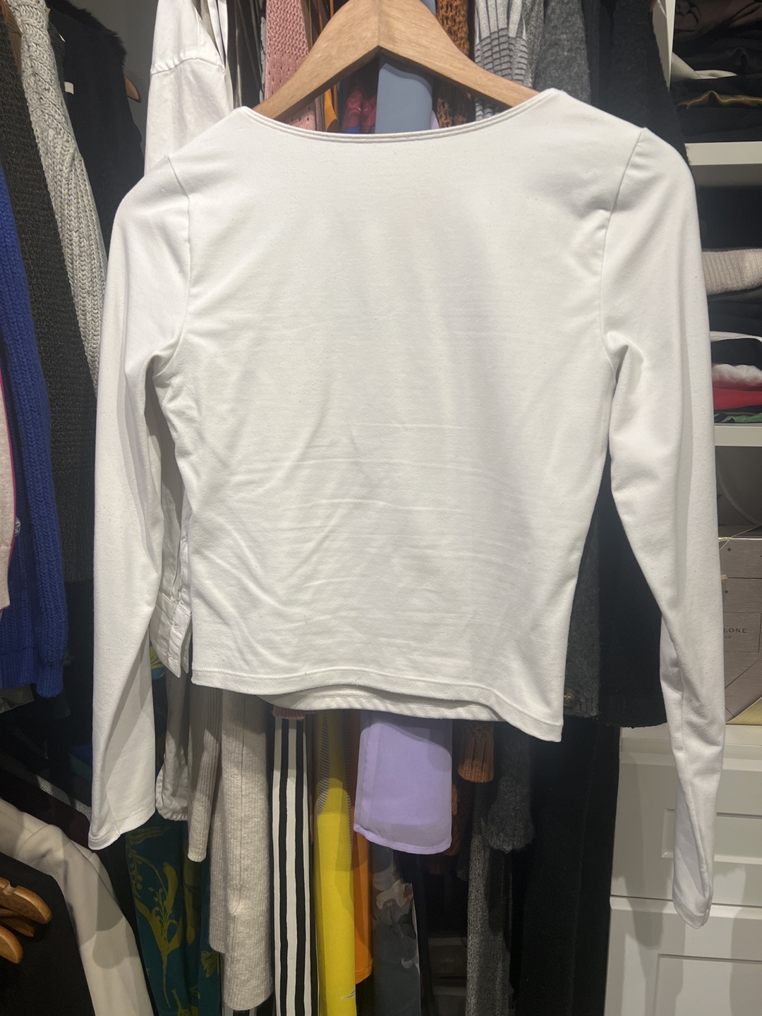 White long sleeve square neck top - photo 2