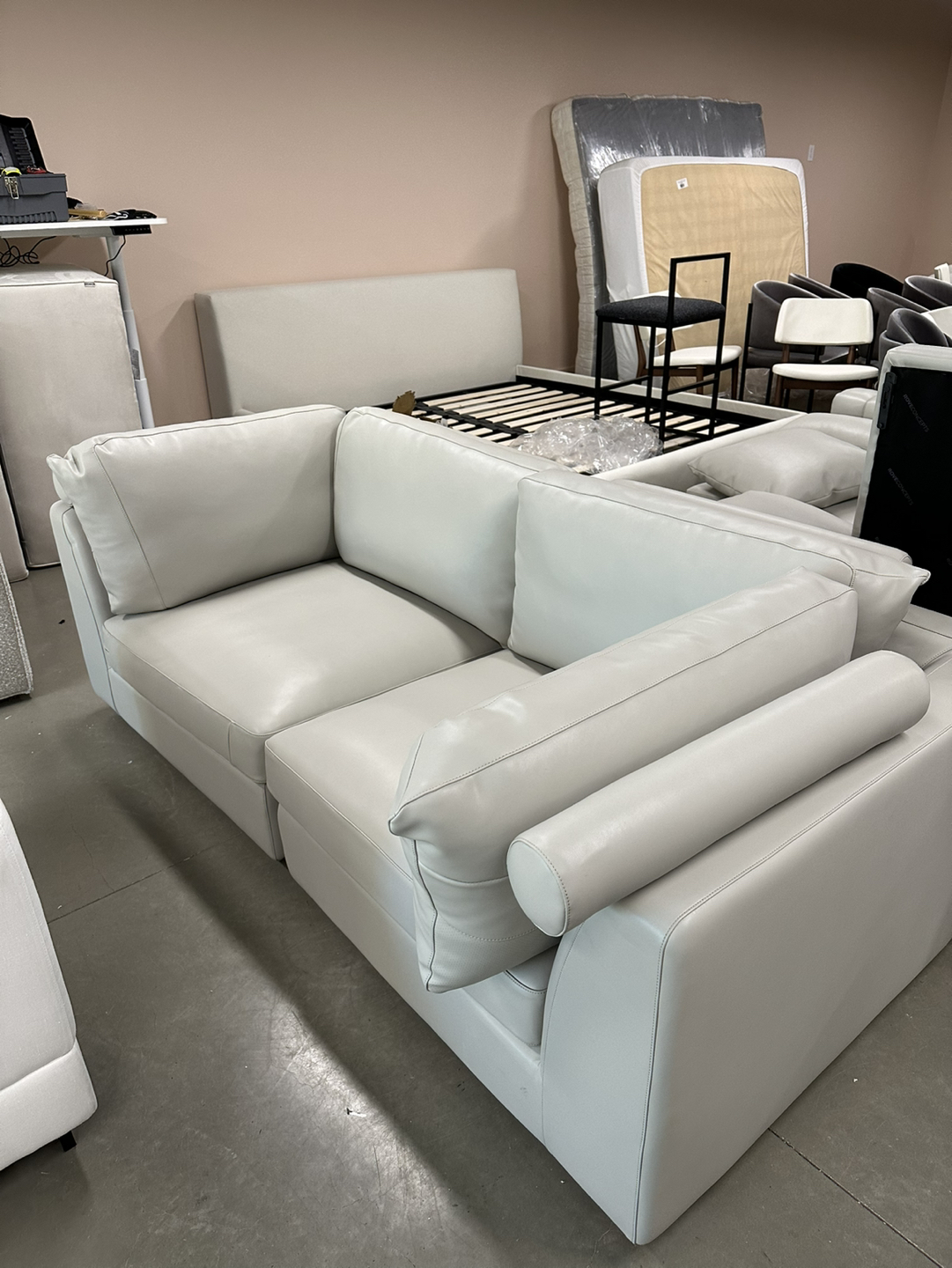 *NEW* Taupe Grey Microfiber Leather Modular Sofa - $800 - photo 2