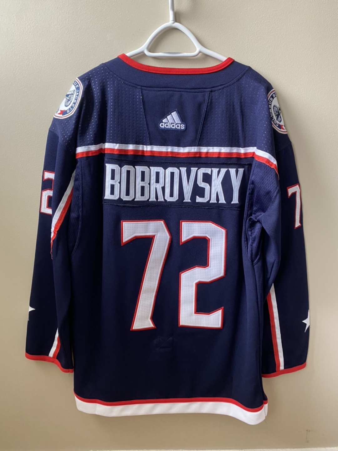 Columbus Hockey Jersey (Bobrovsky Size 50)