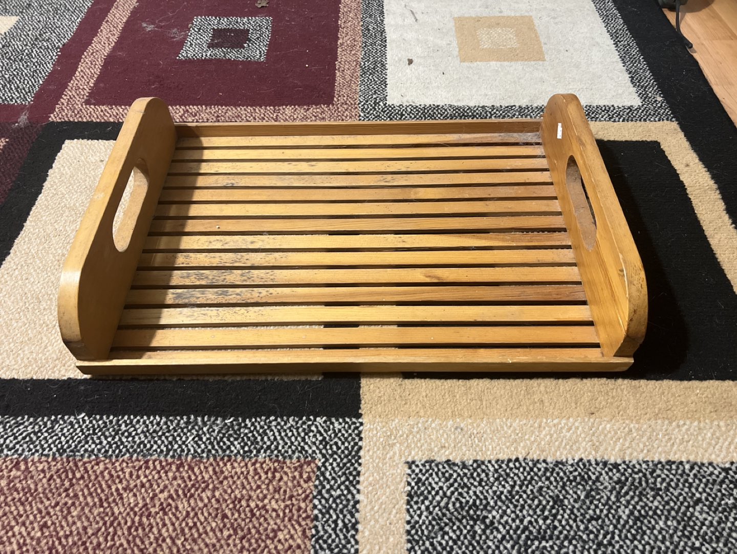 Wooden tray w/ water damage needs TLC available for FREE thumbnail