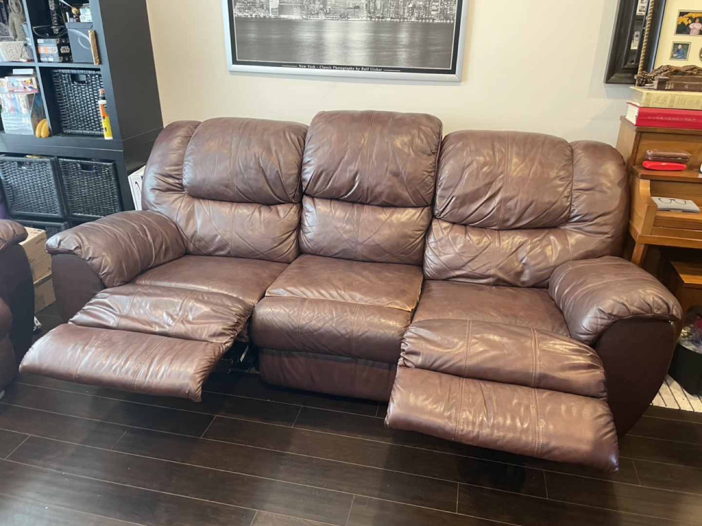 Reclining Genuine Leather Sofa - photo 2