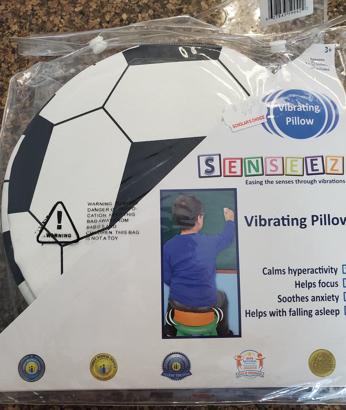 Senseez Vibrating Pillow for ADHD/Anxiety/Sleep/Focus thumbnail