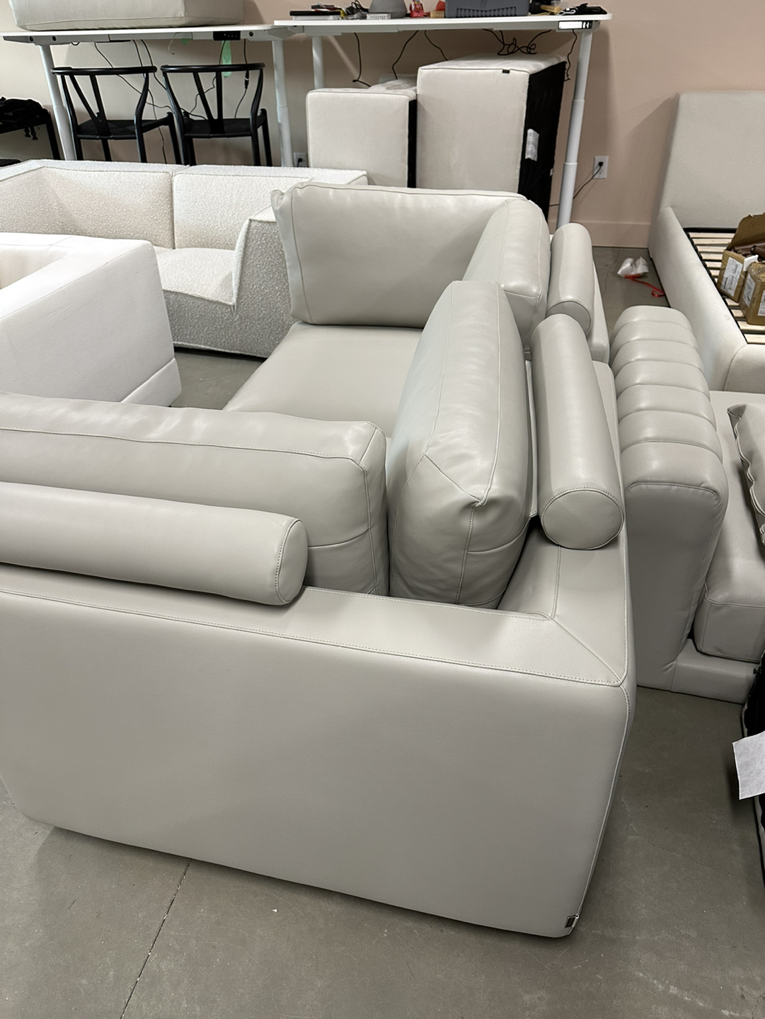 *NEW* Taupe Grey Microfiber Leather Modular Sofa - $800 - photo 4
