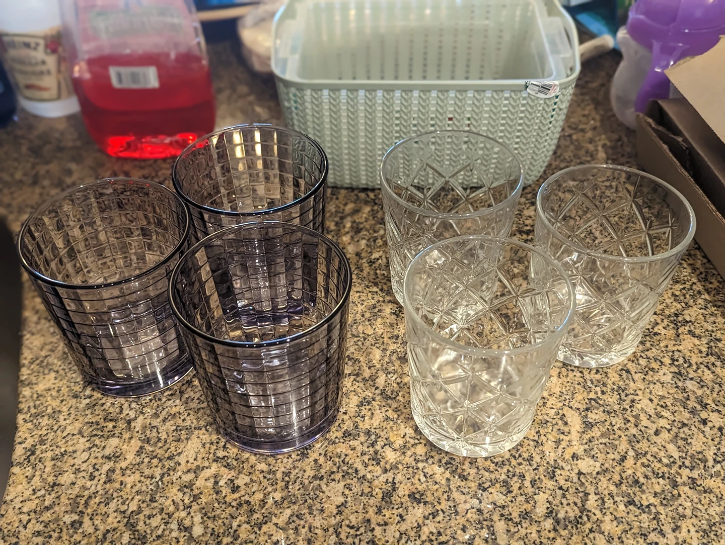 assortment of glass cups and bowl - photo 3