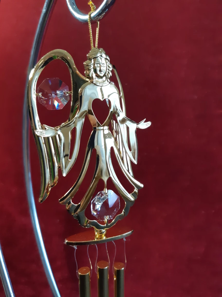 SWAROVSKI AUSTRIAN CRYSTAL WIND CHIME/ DOOR BELL 24K GOLD