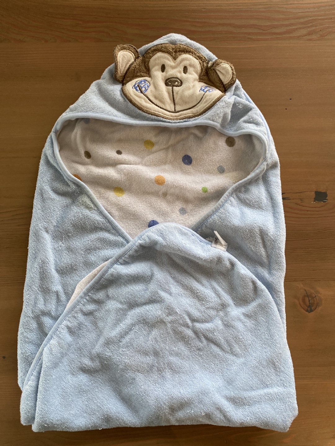 Monkey baby towel with hood #freecycle thumbnail