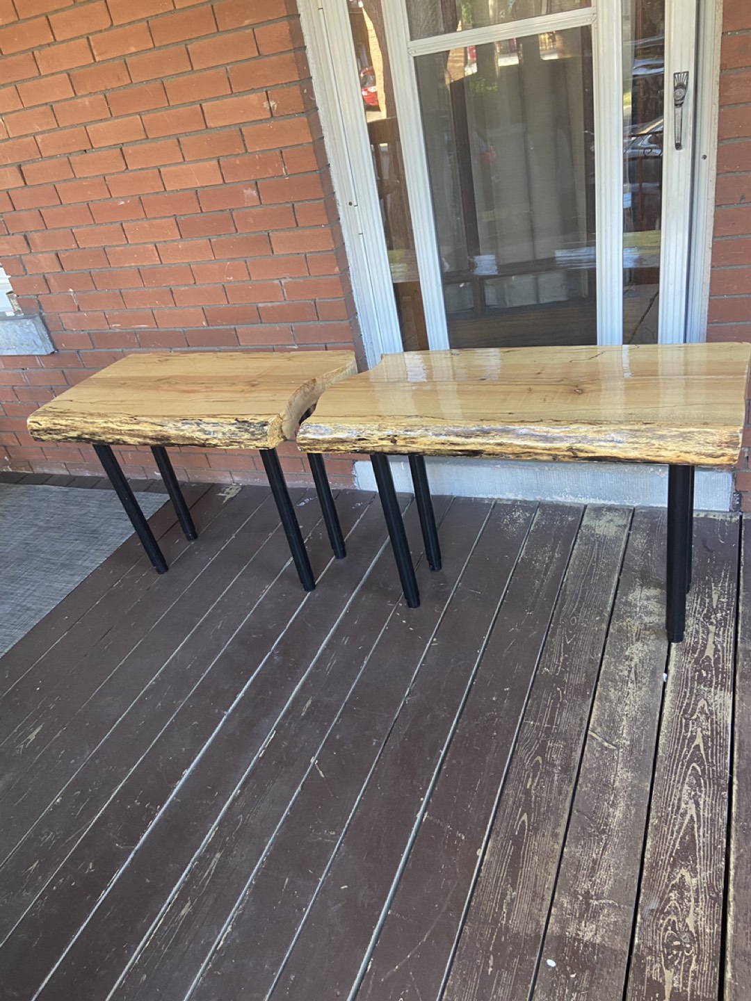 Unique Beautiful Raw Edge Modular Side Tables Black Ikea Legs - photo 3