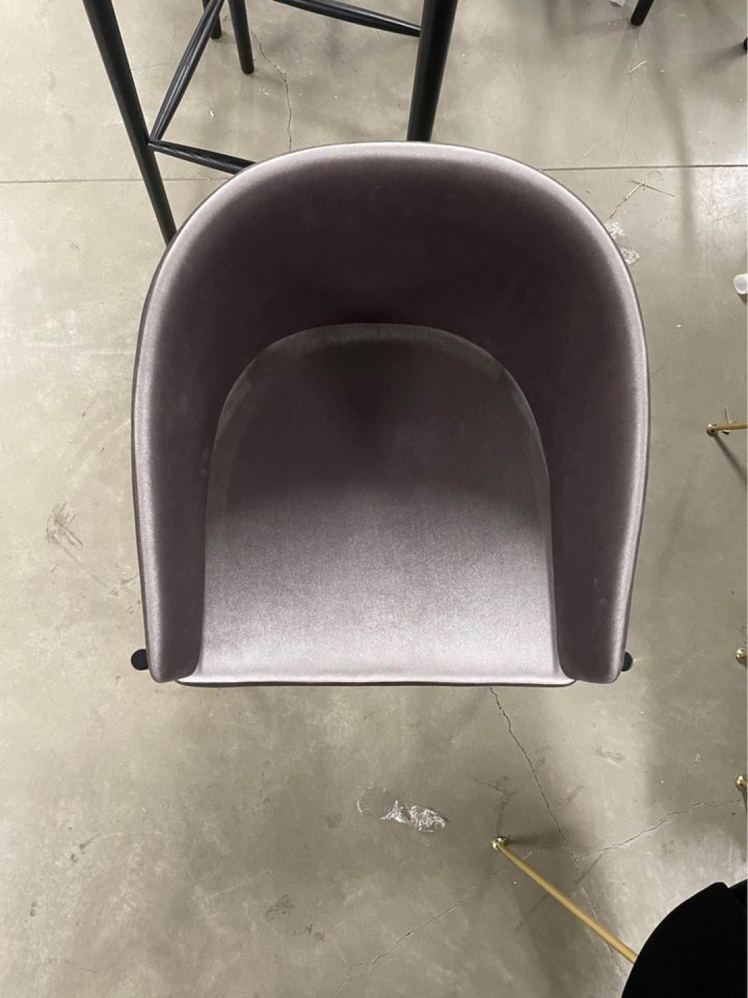 Grey velvet dining chair with black legs *NEW* $200 each - photo 5