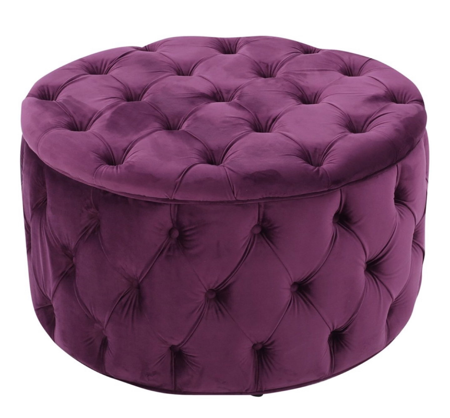 Round Velvet Ottoman - photo 2