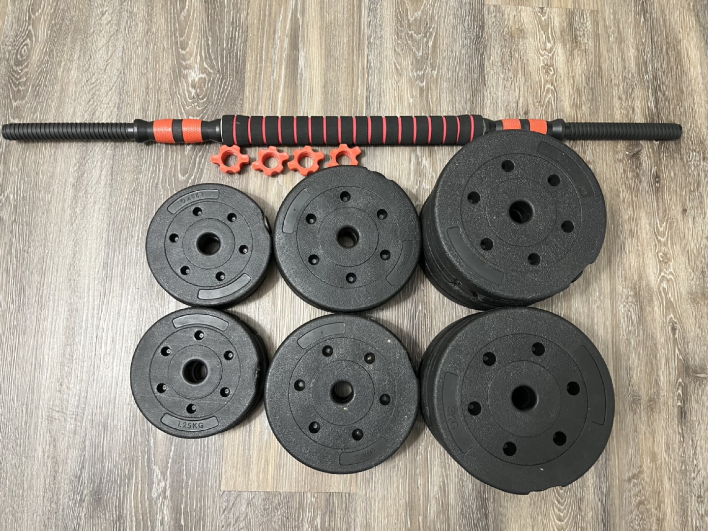 16 Dumbbells with rod (Anti slip)