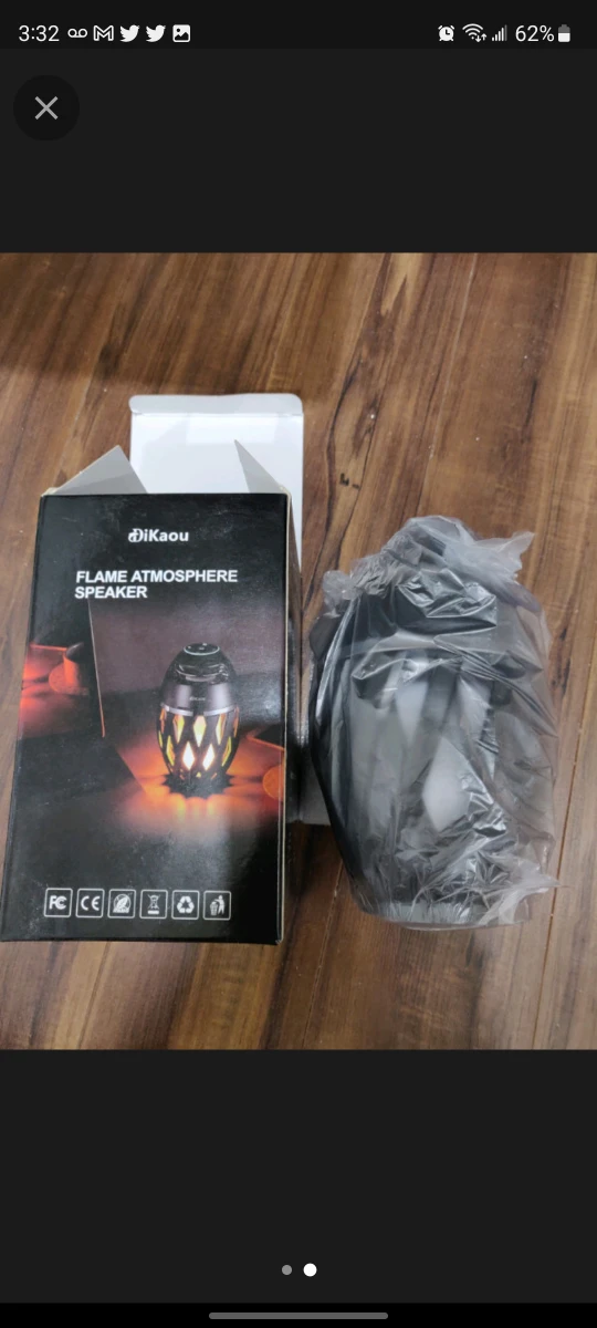Brand new in box LED flame/night light Bluetooth stereo speaker