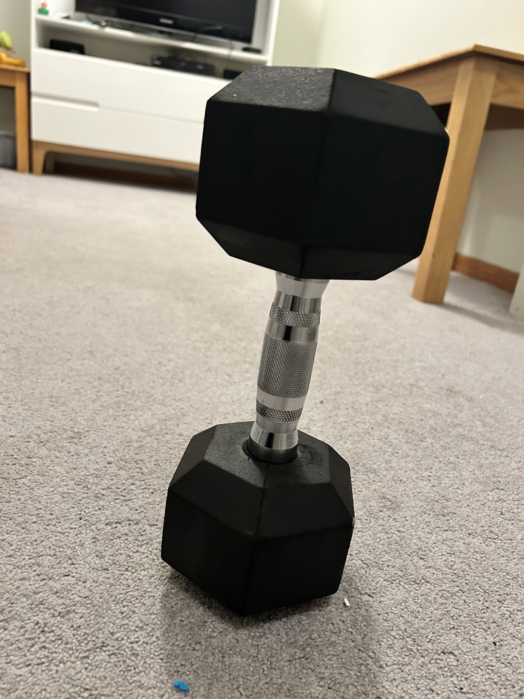single 25lb rubber hex dumbbell - photo 3