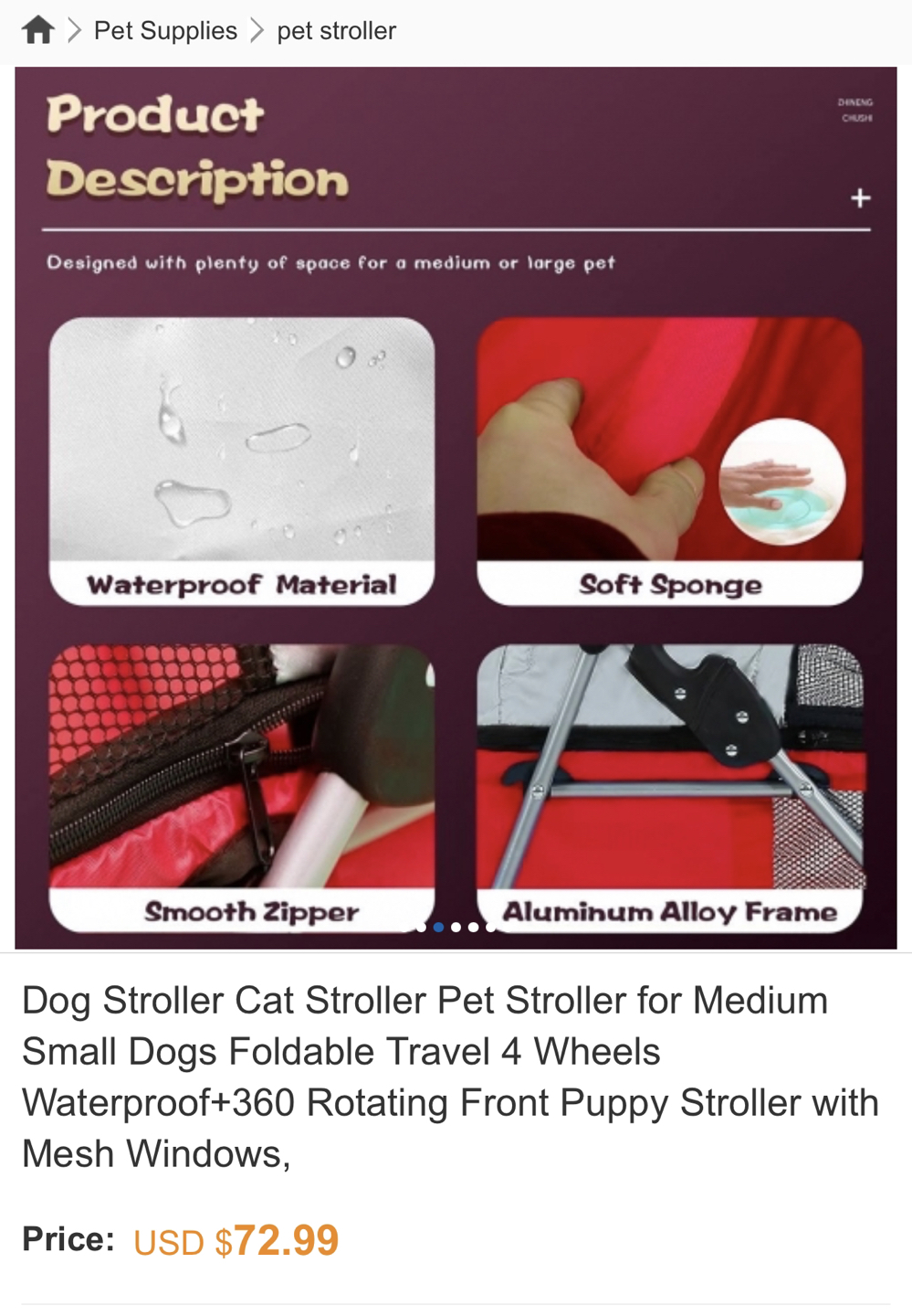 Brand NEW Pet Stroller (foldable) 🐶 - photo 4