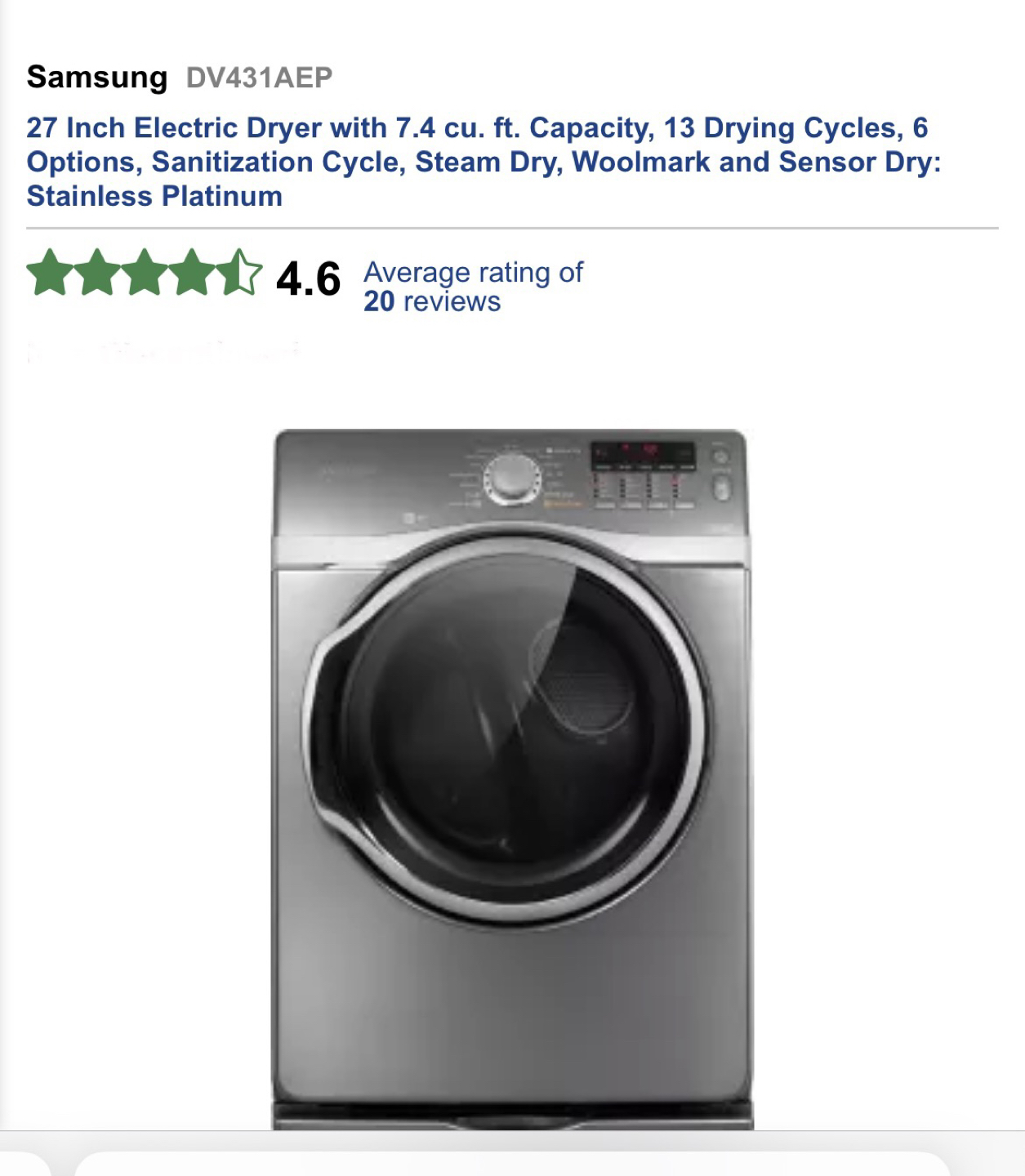 SAMSUNG DRYER - photo 3